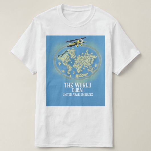 ドバイ アラブ首長国連邦 世界地図 Tシャツ (デザイン正面)