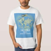 ドバイ アラブ首長国連邦 世界地図 Tシャツ (正面)