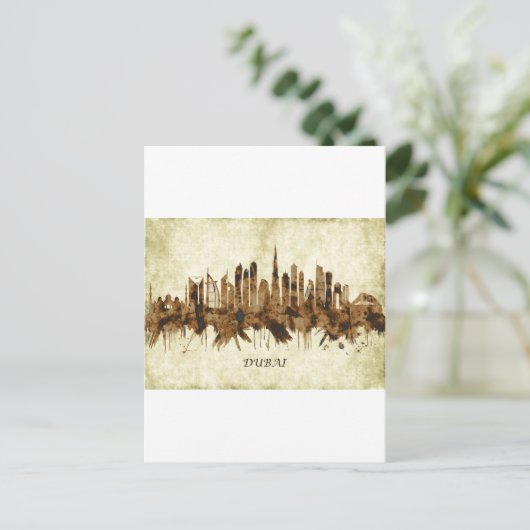 ドバイ·ア統一されたラブ首長国の都市景観 インビテーションポストカード (スタンド正面)