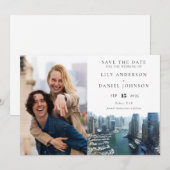 ドバイ スカイライン 水彩写真 ウェディング セーブザデート (正面/裏面)