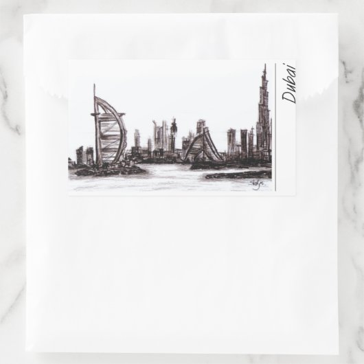 ドバイ 長方形シール (バッグ)