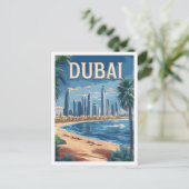 ドバイ UAE アート ビンテージ イラスト 旅行 ポストカード (スタンド正面)