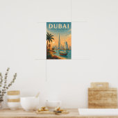 ドバイ UAE イラスト 旅行 アート ヴィンテージ ポスター (キッチン)