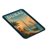 ドバイ UAE イラスト 旅行 アート ヴィンテージ マグネット (右側)