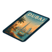 ドバイ UAE イラスト 旅行 アート ヴィンテージ マグネット (左側)