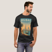 ドバイ UAE イラスト 旅行 アート ヴィンテージ Tシャツ (正面フル)