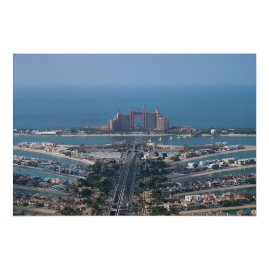 ドバイ UAE パームツリーの景色 ポスター (正面)