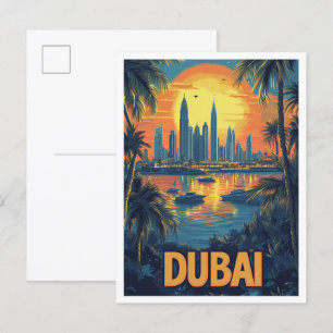 ドバイ UAE ビンテージ イラスト 旅行 ポストカード
