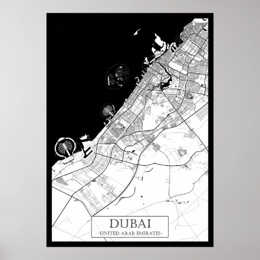ドバイ UAE 地図 ポスター (正面)