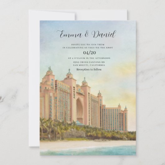 ドバイ UAE 結婚式 スカイライン インビテーション (正面)