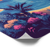 ドバイUAEアートヴィンテージイラストレーション旅行 ポスター (角)