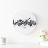 ドバイUAEスカイラインBW ラージ壁時計 (ホーム)