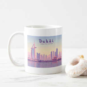 ドバイUAEブルジュカリファパステルトラベルデザイン コーヒーマグカップ