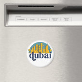 ドバイUAEヴィンテージレトロシティスカイラインシティスケープアート マグネット (インサイチュ (食洗機))