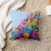 ドバイUAE市地図 クッション (ブランケット)