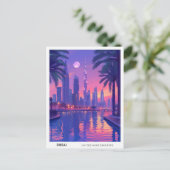 ドバイUAE旅行の夜 ポストカード (スタンド正面)