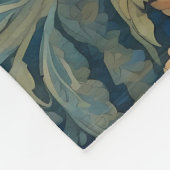 ドバエレガントーウィリアムインスパイアモリス パターン（の模様が）ある フリースブランケット (角)