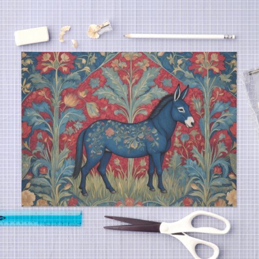 ドバエレガントーウィリアムインスパイアモリス パターン（の模様が）ある 薄葉紙 (クラフト)