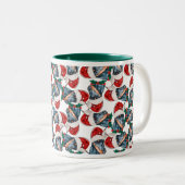ドバーマンおもしろいクリスマスパターン ツートーンマグカップ (正面右)