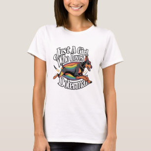 ドバーマンを愛するジャスト・ガール Tシャツ