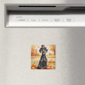 ドバーマンインサンクスギビング紅葉 マグネット (インサイチュ (食洗機))