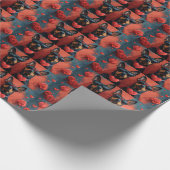 ドバーマンウィズハートバラバレンタインデー ラッピングペーパー (角)