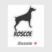 ドバーマンカスタムドッグ名 シール (シート)