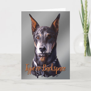 ドバーマンカーパーソナライズされたドDoberman Dog Art Card サンキューカード