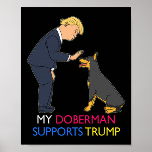 ドバーマンサポートトランプギフト(犬)ドーベルマン・ピンシェル ポスター