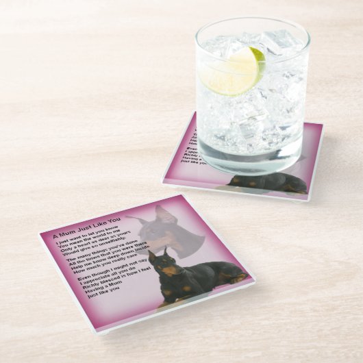 ドバーマンデザインムームポエムコースター ガラスコースター (アングル)