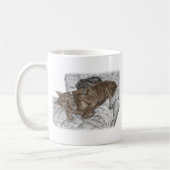 ドバーマンドッグと子犬 コーヒーマグカップ (左)