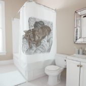 ドバーマンドッグと子犬 シャワーカーテン (インサイチュ)