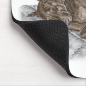 ドバーマンドッグと子犬 マウスパッド (コーナー)