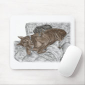 ドバーマンドッグと子犬 マウスパッド (マウス)