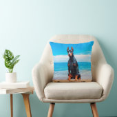 ドバーマンドッグオンザーズビーチ クッション (椅子)