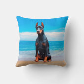 ドバーマンドッグオンザーズビーチ クッション (裏面)