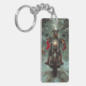 ドバーマンドッグオートバイクリスマス キーホルダー (正面左)