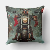 ドバーマンドッグオートバイクリスマス クッション (裏面)