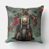 ドバーマンドッグオートバイクリスマス クッション (正面)