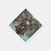 ドバーマンドッグオートバイクリスマス スタンダードカクテルナプキン (角)
