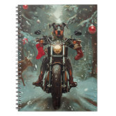 ドバーマンドッグオートバイクリスマス ノートブック (正面)