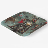 ドバーマンドッグオートバイクリスマス ペーパープレート (傾斜あり)