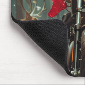 ドバーマンドッグオートバイクリスマス マウスパッド (コーナー)