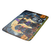 ドバーマンドッグスパンプキンハロウィンおもしろい バスマット (アングル)