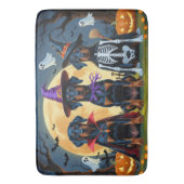 ドバーマンドッグスパンプキンハロウィンおもしろい バスマット (正面縦)