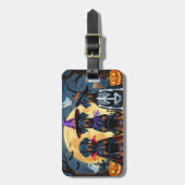 ドバーマンドッグスパンプキンハロウィンおもしろい ラゲッジタグ (正面縦)