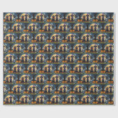 ドバーマンドッグスパンプキンハロウィンおもしろい ラッピングペーパー (フラット)