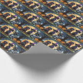 ドバーマンドッグスパンプキンハロウィンおもしろい ラッピングペーパー (角)