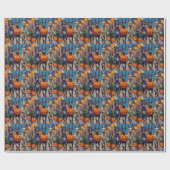 ドバーマンドッグズトリックまたはトリートハロウィーンコスチューム ラッピングペーパー (フラット)