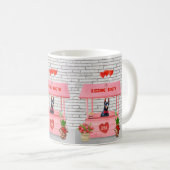 ドバーマンドッグバレンタインデーキスをするス コーヒーマグカップ (正面右)